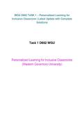 WGU D662 Personalized Learning for Inclusive Classroom &ndash; Task 1&comma; Western Governors University&comma; 2026&sol;2027 &ndash; structured task overview and inclusive teaching framework