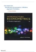 TEST BANK -  Introductory Econometrics&colon; A Modern Approach 7th Edition by Jeffrey M&period; Wooldridge &vert; All Chapters&period;