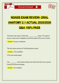 NDAEB EXAM REVIEW- ORAL ANATOMY 2&period;1 ACTUAL 2026 Q&A 100&percnt; PASS