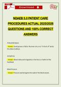 NDAEB 5&period;0 PATIENT CARE PROCEDURES ACTUAL 2026 QUESTIONS AND 100&percnt; CORRECT ANSWERS