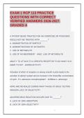 EXAM 1 RCP 113 PRACTICE QUESTIONS WITH CORRECT VERIFIED ANSWERS 2026-2027&period; GRADED A