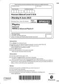 2025 Pearson Edexcel Level 3 GCE 9PH0&sol;02 Physics Advanced PAPER 2&colon; Advanced Physics II QUESTION PAPER & MARKSCHEME &lpar;MERGED&rpar;