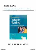 Test Bank -  Davis Advantage for Pediatric Nursing Critical Components of Nursing Care&comma; 3rd Edition by Kathryn Rudd &vert; All Chapters&period;
