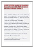 HURST REVIEW NCLEX-RN Readiness Exam 1&period; Newest 2026-2027&period; Questions & Correct Answers&period; Graded A
