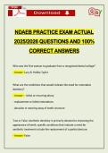 NDAEB PRACTICE EXAM ACTUAL 2026 QUESTIONS AND 100&percnt; CORRECT ANSWERS