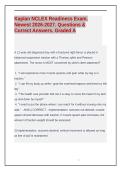 Kaplan NCLEX Readiness Exam&period; Newest 2026-2027&period; Questions & Correct Answers&period; Graded A