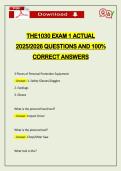 THE1030 EXAM 1 ACTUAL 2026 QUESTIONS AND 100&percnt; CORRECT ANSWERS