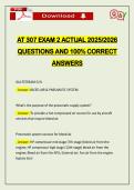 AT 307 EXAM 2 ACTUAL 2026 QUESTIONS AND 100&percnt; CORRECT ANSWERS