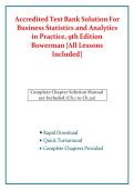 Test Bank for Business Statistics and Analytics in Practice&comma; 9th Edition Bowerman &lpar;All Chapters included&rpar;