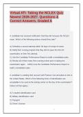 Virtual ATI- Taking the NCLEX Quiz Newest 2026-2027&period; Questions & Correct Answers&period; Graded A