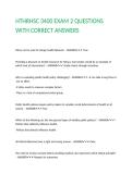 HTHRHSC 3400 EXAM 2 QUESTIONS WITH CORRECT ANSWERS&period;