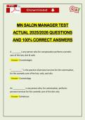 BUNDLED EXAMS&colon;&colon;&colon;&colon; MN - MINNESOTA COSMETOLOGY EXAMS ACTUAL 2026 UPDATE