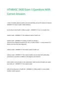 HTHRHSC 3400 Exam 1 Questions With Correct Answers