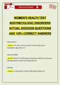 WOMEN'S HEALTH TEST &num;2&sol;GYNECOLOGIC DISORDERS ACTUAL 2026 QUESTIONS AND 100&percnt; CORRECT ANSWERS