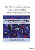 Test Bank -  Psychopharmacology&colon; Drugs&comma; the Brain and Behavior 4th Edition By Meyer &vert; All Chapters Covered&period;
