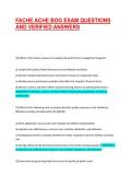 FACHE ACHE BOG EXAM QUESTIONS  AND VERIFIED ANSWERS