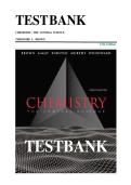 TEST BANK FOR Chemistry&colon; The Central Science 12th Edition by Theodore L&period; Brown ISBN&colon;978-0321696724 COMPLETE GUIDE WITH RATIONALES 100&percnt; VERIFIED A&plus; GRADE ASSURED&excl;&excl;&excl;&excl;&excl;NEW LATEST UPDATE&excl;&excl;&excl;&excl;&excl;