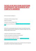 FACHE ACHE BOG EXAM QUESTIONS  GOVERNANCE AND BUSINESS WITH COMPLETE ANSWERS