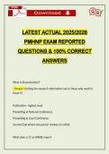 LATEST ACTUAL 2026 PMHNP EXAM REPORTED QUESTIONS & 100&percnt; CORRECT ANSWERS