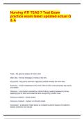 Nursing ATI TEAS 7 Test Exam practice exam latest updated actual Q & A