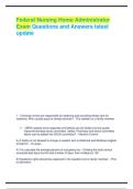 Federal Nursing Home Administrator Exam Questions and Answers latest update