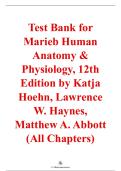 Marieb Human Anatomy & Physiology&comma; 12th Edition &ndash; Katja Hoehn&comma; Lawrence W&period; Haynes&comma; Matthew A&period; Abbott &ndash; ISBN 9780138242732 &ndash; Test Bank &lpar;All Chapters 1&ndash;29&rpar;