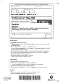 2025 Pearson Edexcel Level 3 GCE 9TU0&sol;01 Turkish Advanced PAPER 1&colon; Translation into English&comma; reading comprehension and writing &lpar;research question&rpar; in Turkish QUESTION PAPER & MARKSCHEME &lpar;MERGED&rpar;