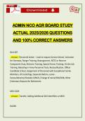 ADMIN NCO AGR BOARD STUDY ACTUAL 2026 QUESTIONS AND 100&percnt; CORRECT ANSWERS