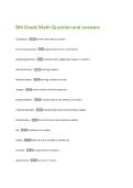 8th Grade Math Question and answers 