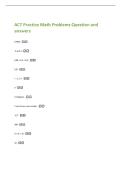 ACT Practice Math Problems Question and  answers 