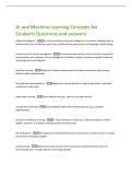 AI and Machine Learning Concepts for  Students Questions and answers 