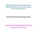 Package deal for WGU D489 Cybersecurity Management Western Governors University&comma; 2026&sol;2027 