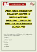 LATEST ACTUAL 2026 IFSTA 7 EXAM PREP - CHAPTER 16&colon; BUILDING MATERIALS&comma; STRUCTURAL COLLAPSE&comma; AND EFFECTS OF FIRE SUPPRESSION Q&A 100&percnt; PASS