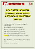 IFSTA CHAPTER 13&colon; TACTICAL VENTILATION ACTUAL 2026 QUESTIONS AND 100&percnt; CORRECT ANSWERS