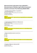 Minnesota Dental Jurisprudence Exam &lpar;2026&sol;2027&rpar; &ndash;  Minnesota Board of Dentistry Legal & Ethical Assessment &vert;  Questions and Answers Plus Rationales&vert;&vert; BRAND NEW&excl;&excl; 