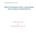 WGU C219 Capstone &ndash; Task 2&comma; Western Governors University&comma; 2026&sol;2027 &ndash; structured project development and analysis guide