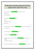 TCAR Exam Trauma Patients Practice Guide 2025-2026 Post-Test