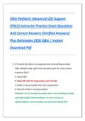 Ohio Pediatric Advanced Life Support &lpar;PALS&rpar; Instructor Practice Exam &ndash; 2026 Q&A &vert; Verified Answers &plus; Rationales &vert; Instant PDF Download