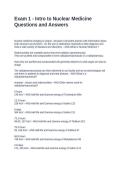 Exam 1 - Intro to Nuclear Medicine Questions and Answers