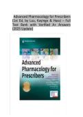 Advanced Pharmacology for Prescribers &lpar;1st Edition&comma; Luu & Kayingo&rpar; &ndash; Complete Test Bank