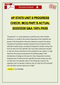 AP STATS UNIT 8 PROGRESS CHECK&colon; MCQ PART B ACTUAL 2026 Q&A 100&percnt; PASS