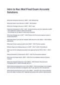 Intro to Nuc Med Final Exam Accurate Solutions