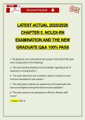 LATEST ACTUAL 2026 CHAPTER 5&period; NCLEX-RN EXAMINATION AND THE NEW GRADUATE Q&A 100&percnt; PASS
