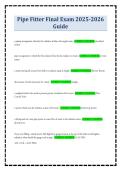 Pipe Fitter Final Exam 2025-2026 Guide