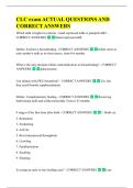 CLC Exam ACTUAL QUESTIONS AND  CORRECT ANSWERS 
