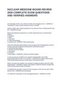 NUCLEAR MEDICINE BOARD REVIEW 2026 COMPLETE EXAM QUESTIONS AND VERIFIED