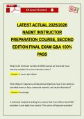 LATEST ACTUAL 2026 NAEMT INSTRUCTOR PREPARATION COURSE&comma; SECOND EDITION FINAL EXAM Q&A 100&percnt; PASS