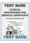 TEST BANK  CLINICAL  PROCEDURES FOR  MEDICAL ASSISTANTS  10TH EDITION&comma; BONEWIT-WEST 