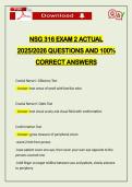 NSG 316 EXAM 2 ACTUAL 2026 QUESTIONS AND 100&percnt; CORRECT ANSWERS