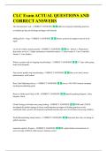 CLC Exam ACTUAL QUESTIONS AND  CORRECT ANSWERS 